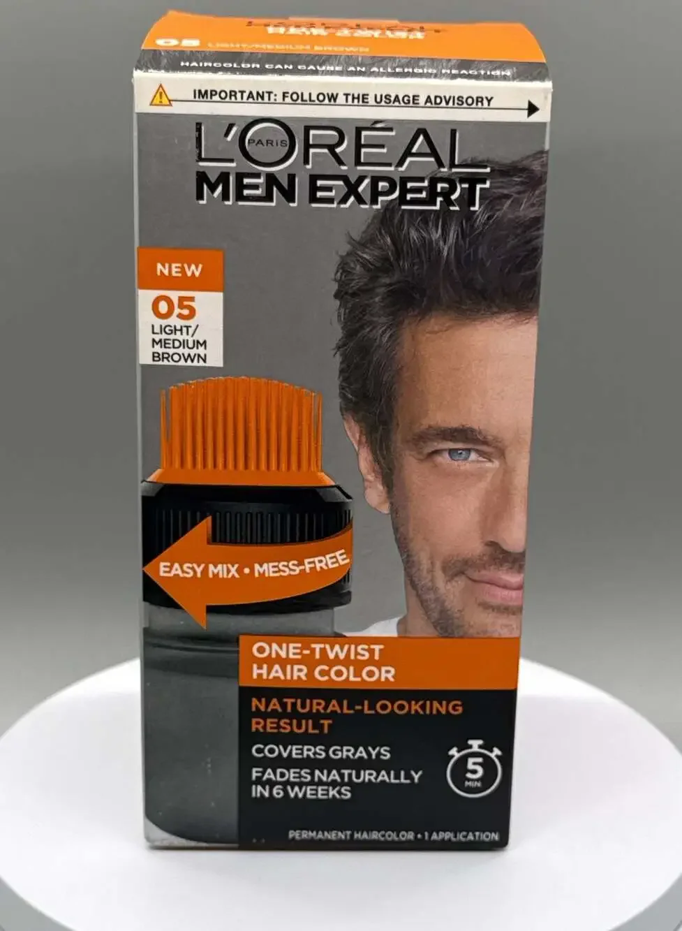 RARE L'Oréal Men Expert One Twist Permanent Hair Color 05 Light Medium Brown NEW